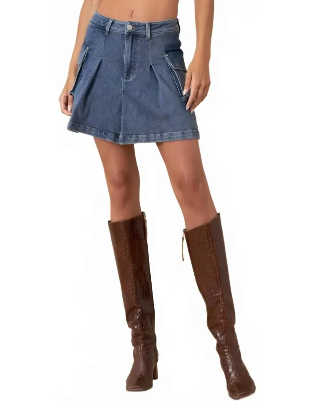 Cargo Denim Skirt