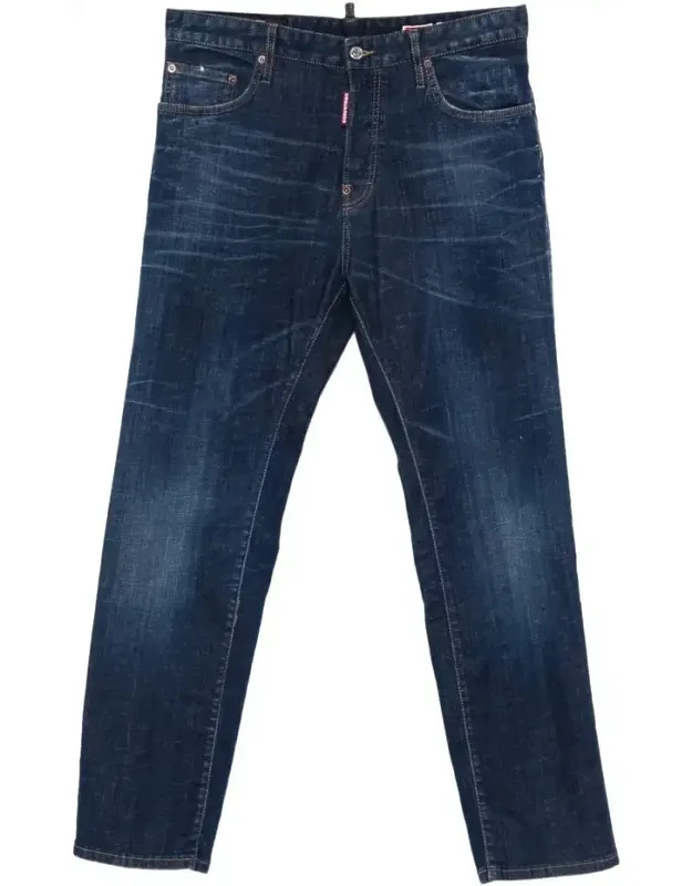 Jeans With Button Closure And Five Pockets