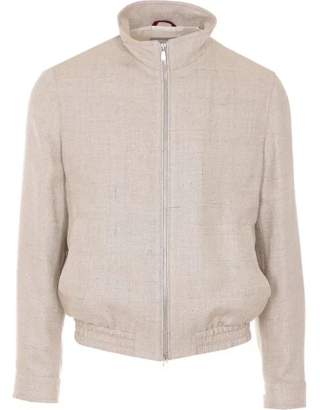 Jacket With Frontal Zip Closure And High Neck