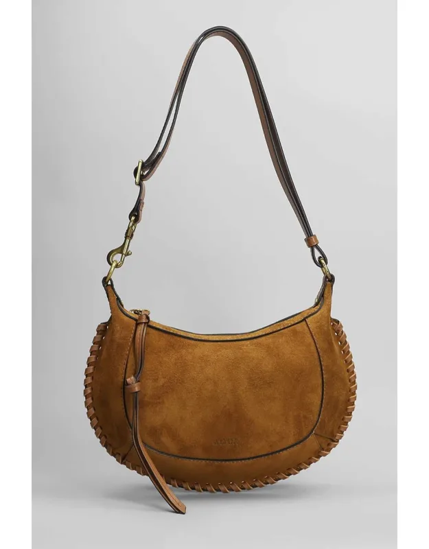 Oskan Moon Shoulder Bag With Zip Closure And Brass Hardware