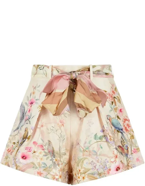 Silk And Cream Cotton Shorts