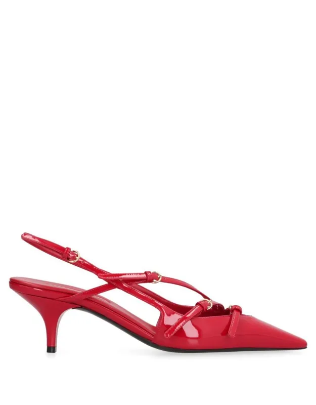 Patent Leather Slingbacks With Buckles
