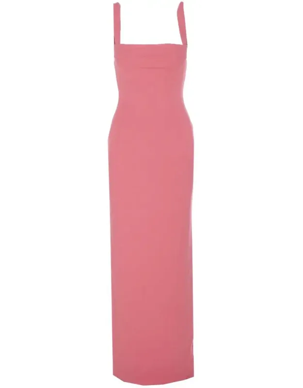 Solace London Dress With Lateral Zip And Hook Closure And Boat Neckline