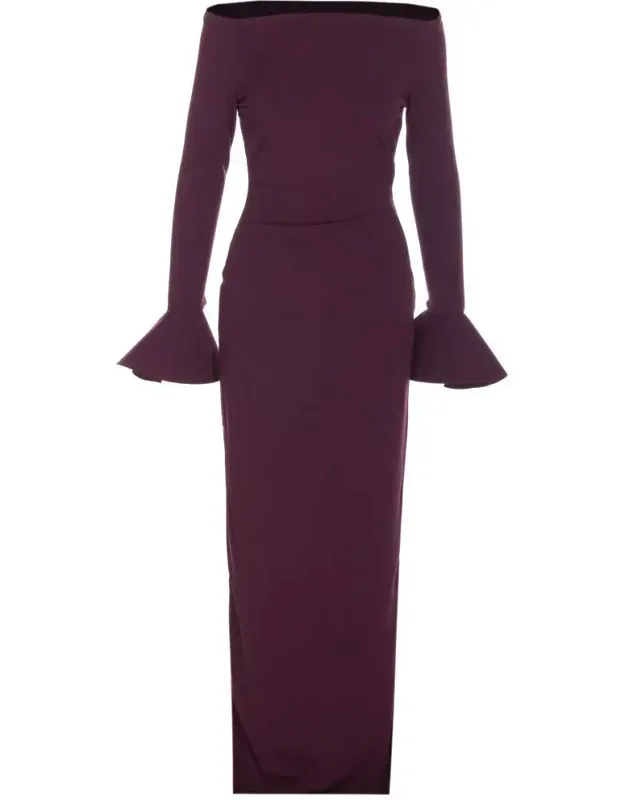 Solace London Dress With Zip Closure And Boat Neckline