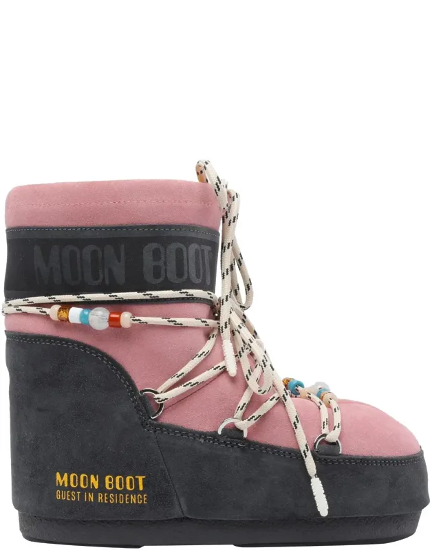 Moon Boot X Guest In Residence Grey Icon Low Suede Beads