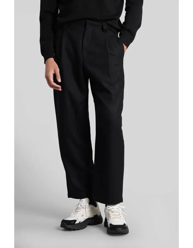 Maison Kitsuné Pants In Black Wool