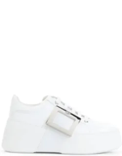 Sneakers With Oversize Rubber Outsole And Lace-up Fastening