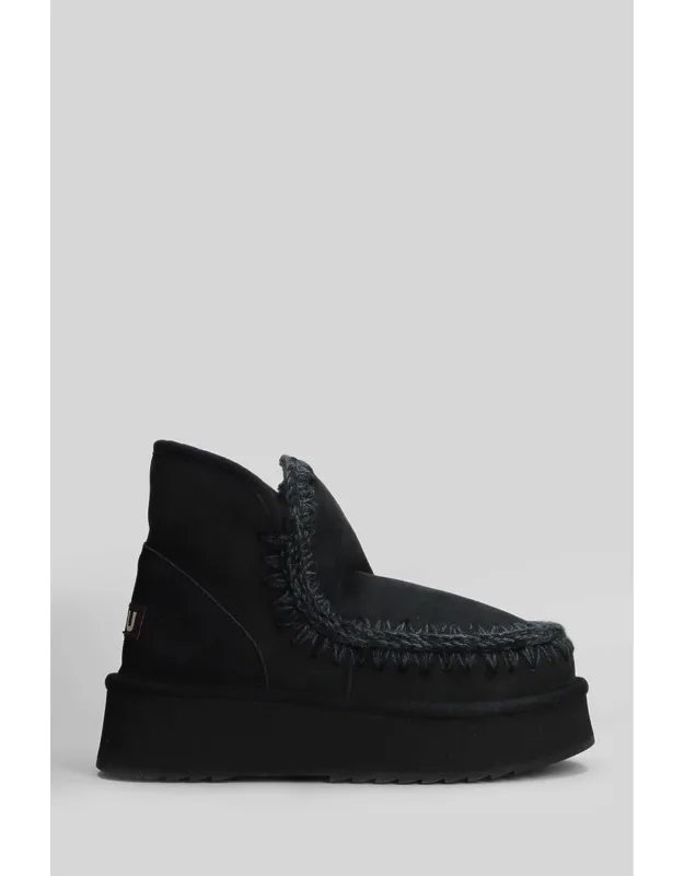 Mini Eskimo Platform Ankle Boots Inside Wedge