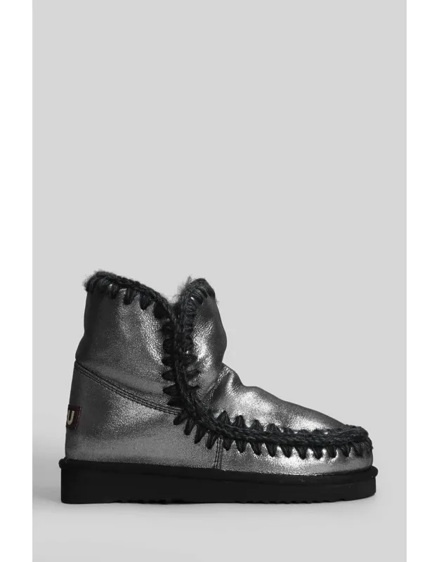Mou Eskimo 18 Low Heels Ankle Boots, Round Toe, Slip On