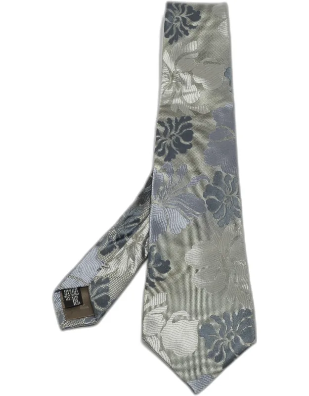 Floral Patterned Silk Traditional Tie