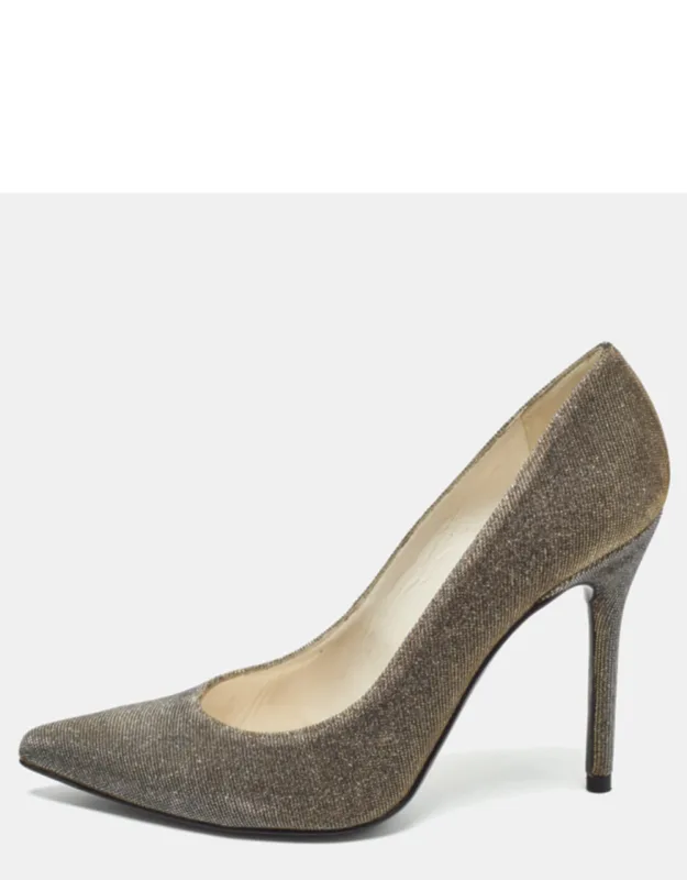 Metallic Lurex Fabric Pointed Toe Pumps
