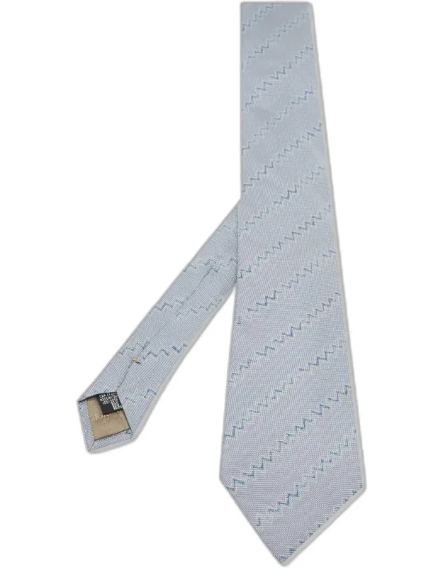 Zig Zag Pattern Jacquard Silk Tie