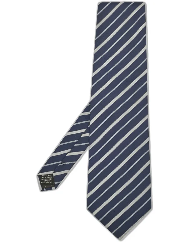 Diagonal Striped Silk Traditional Tie