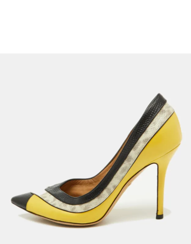Multicolor Leather Pointed Toe Pump