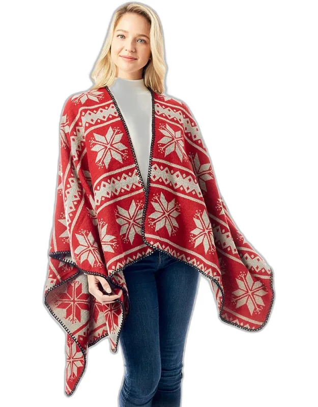 Reversible Snowflake Pattern Ruana