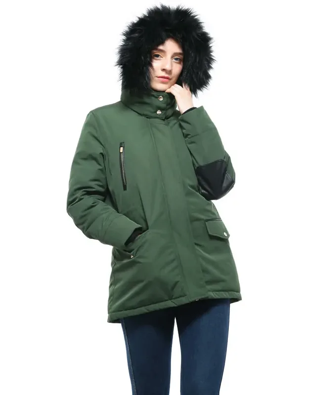 Winter Coat With Faux Fur Hood Parka Jacket