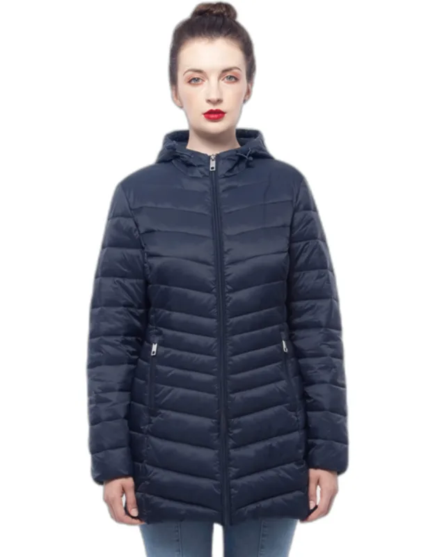 Light Long Coat Packable Puffer Jacket