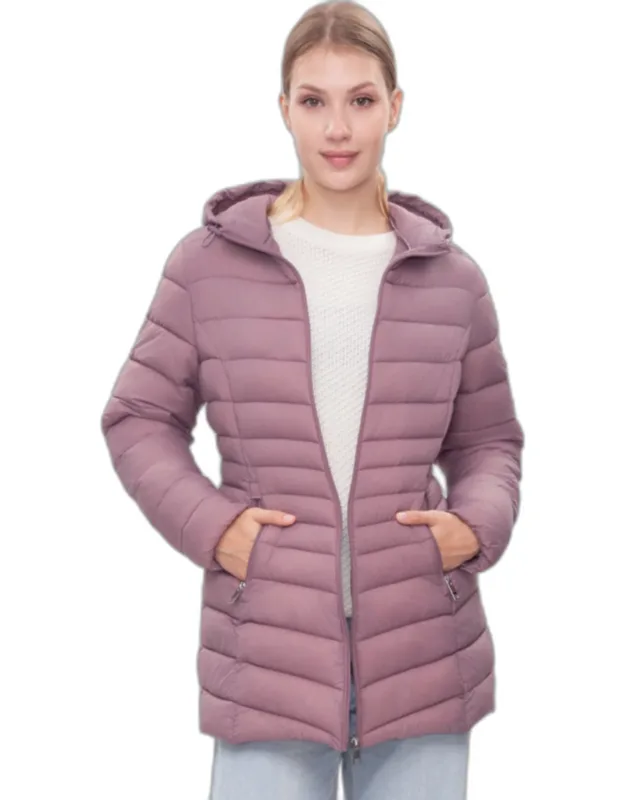Light Long Coat Packable Puffer Jacket