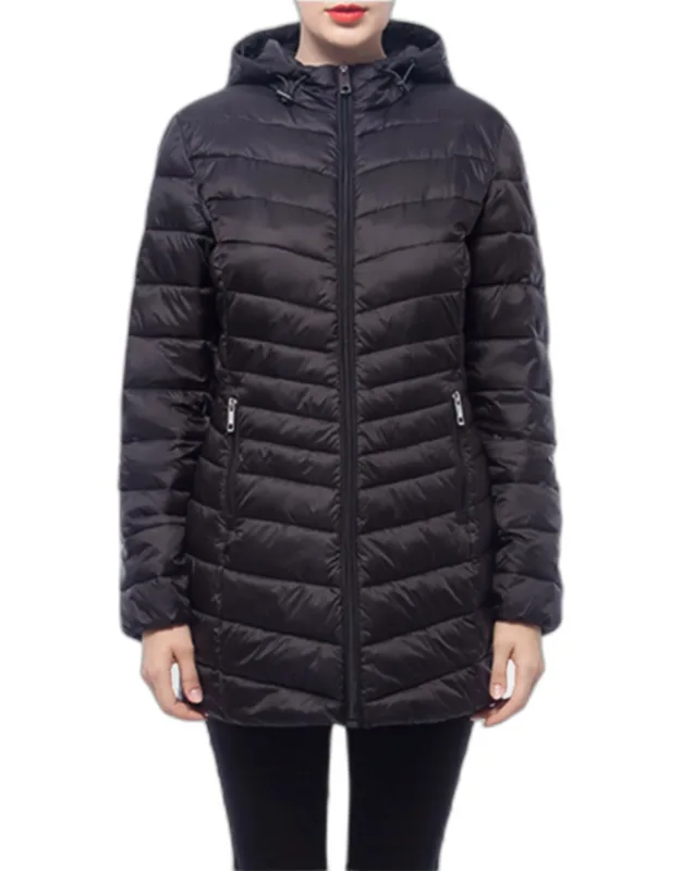 Light Long Coat Packable Puffer Jacket