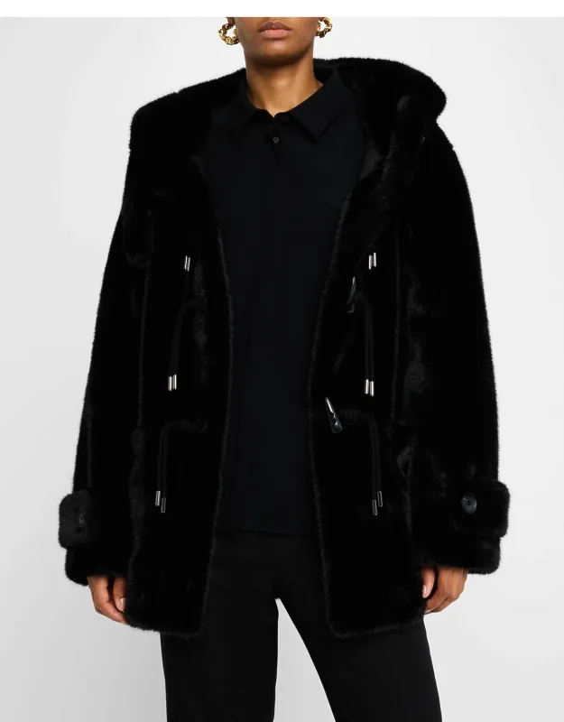 Hooded Faux Fur Coat