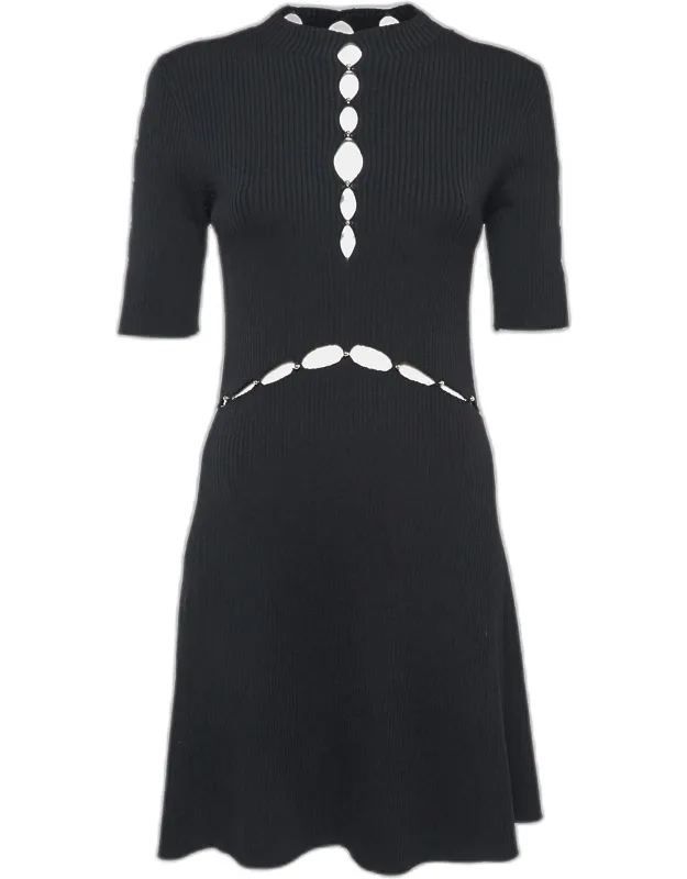 Openwork Knit Short Dress