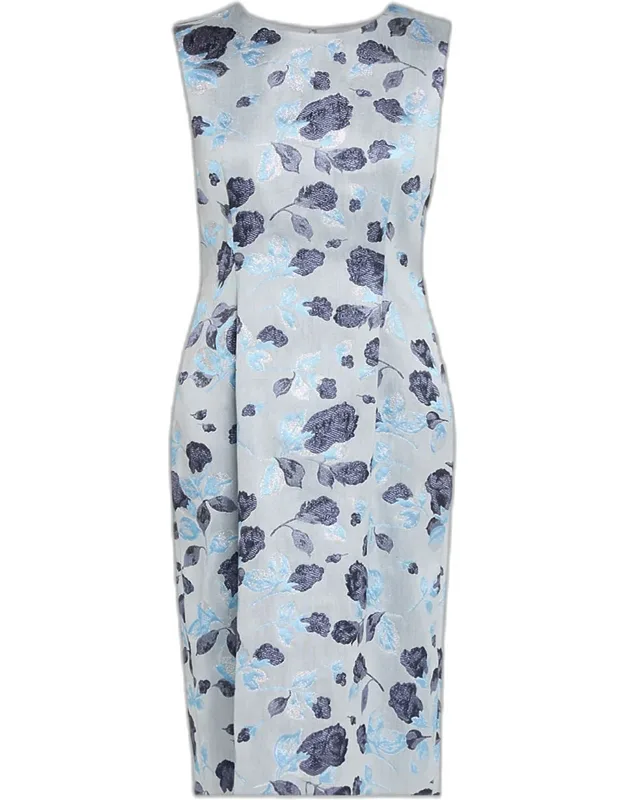 Floral Jacquard Midi Dress