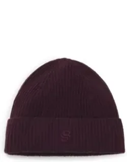 Wool-cashmere Beanie Hat With Double B Monogram