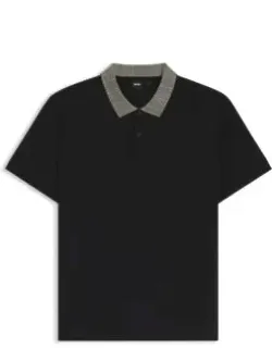 Pima-cotton Polo Shirt With Patterned Collar
