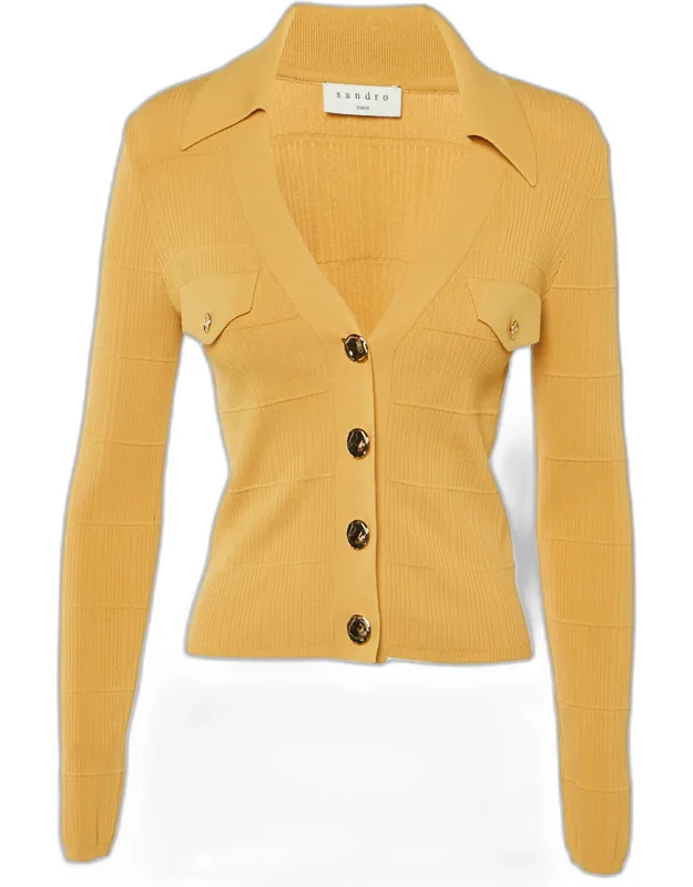 Knit Polo Neck Cardigan