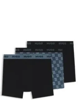 Three-pack Of Boxer Briefs In Stretch Cotton - Patterned Underwear