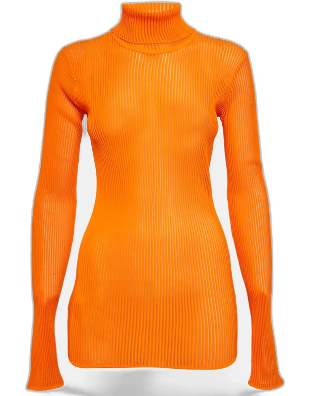 Rib Knit Sheer Pullover