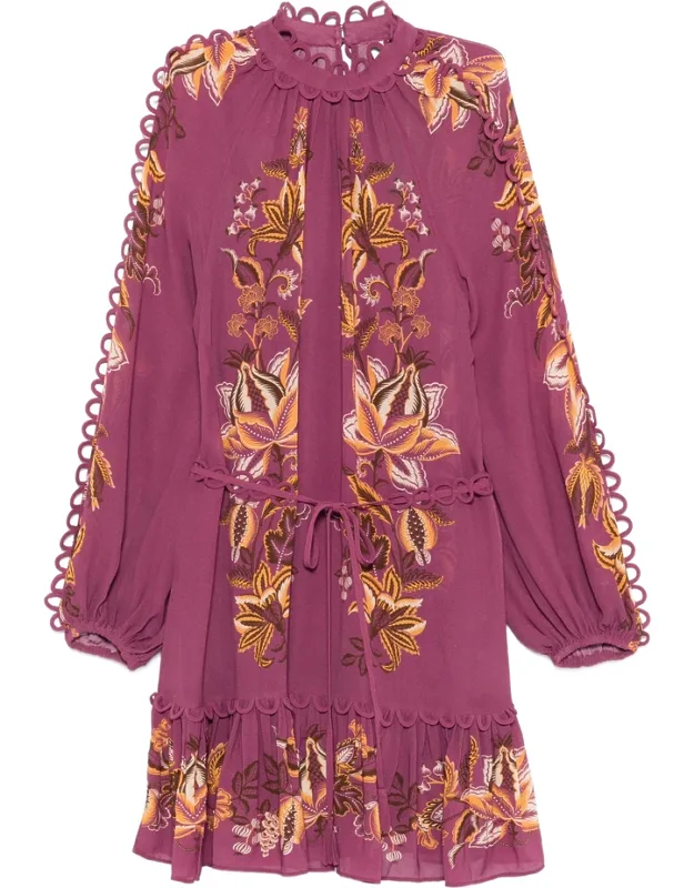 Ruffled Floral Mini Dress