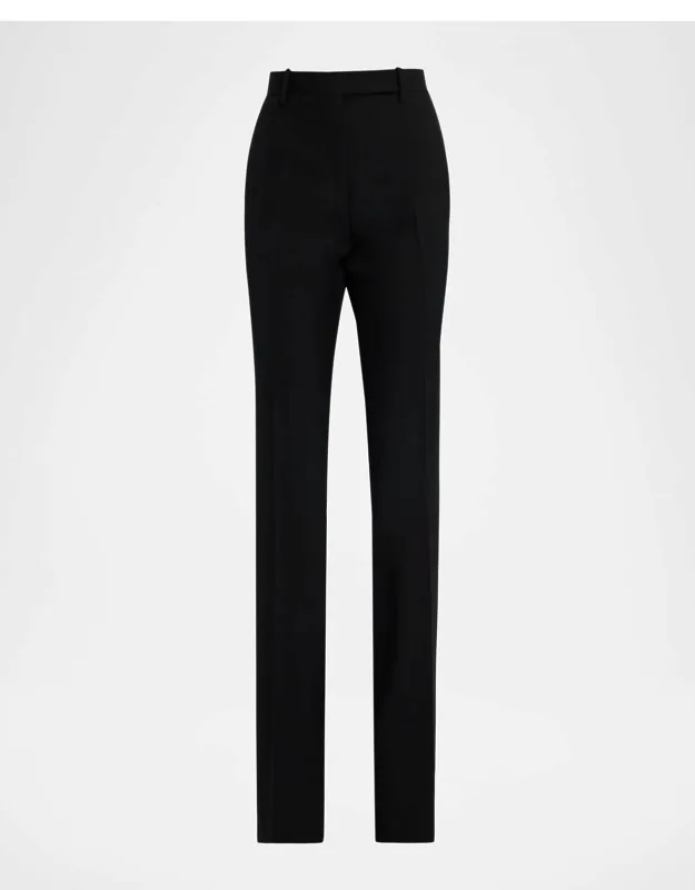 Sharp Grain De Poudre Straight-leg Trousers