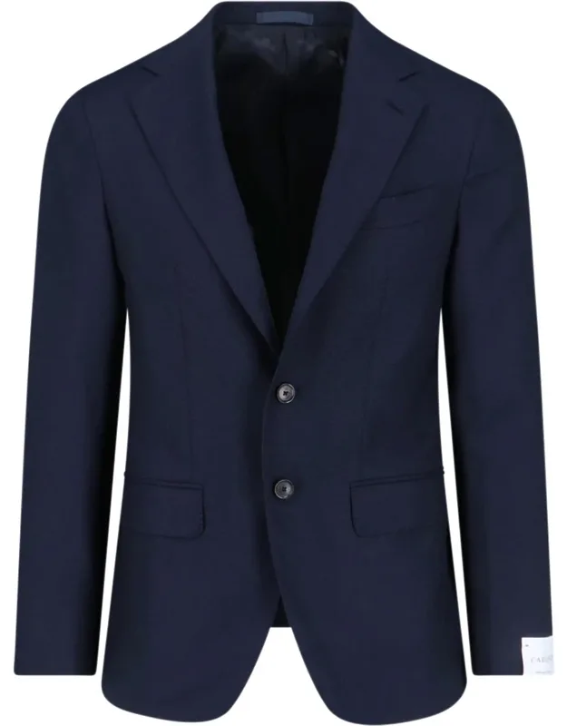 Single-breasted Blazer With Peak Lapels And Logo Patch