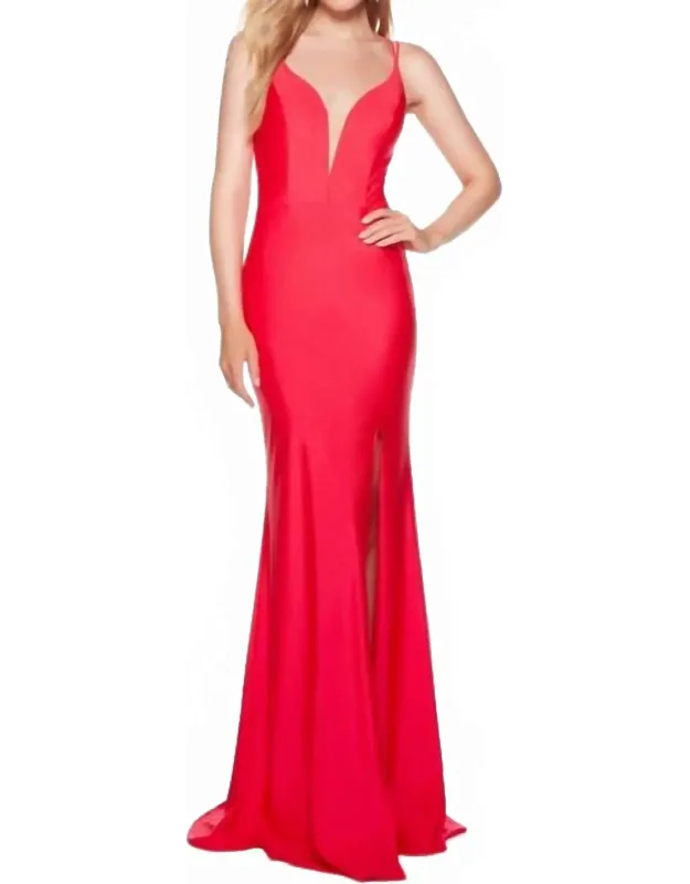 Strappy Back Plunging Dress