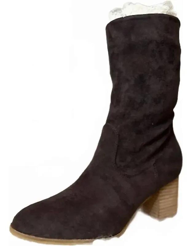 Wicked Slouch Ankle Faux Suede Boots