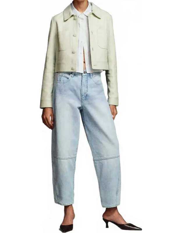 Twisted Barrel Mid Rise Jeans