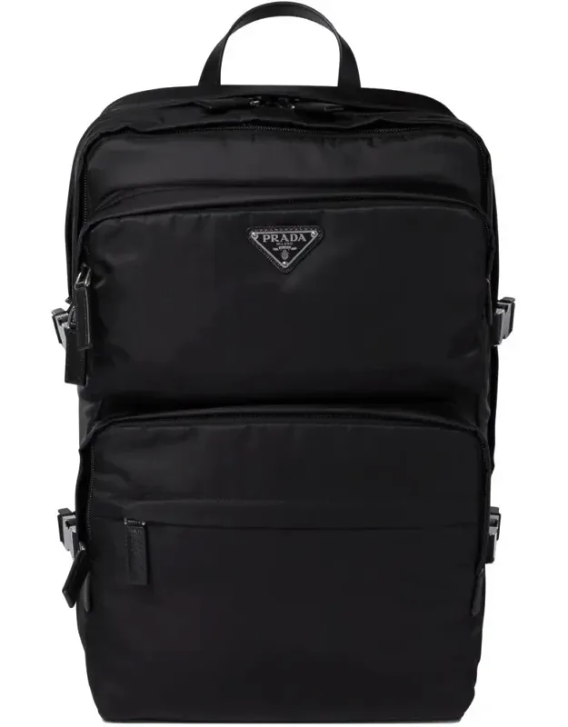 Backpack In Re-nylon And Saffiano Leather