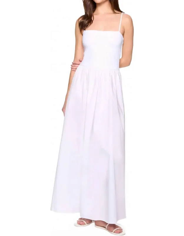 Knit Poplin String Maxi Dress