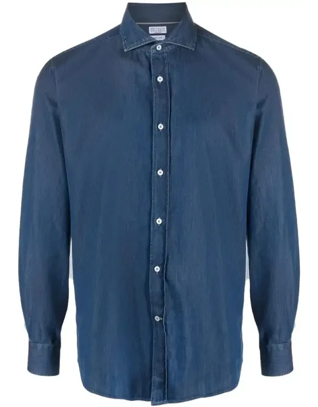 Shirt With Classic Collar And Long Sleeves
