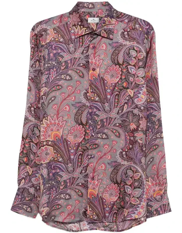 Shirt With Paisley Print And Long Sleeves