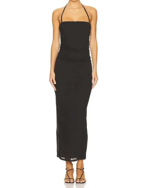 Eliz Mesh Jersey Ruched Dress