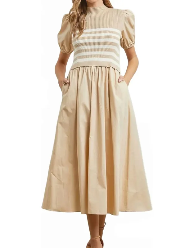 Knit Stripe Bodice Dress