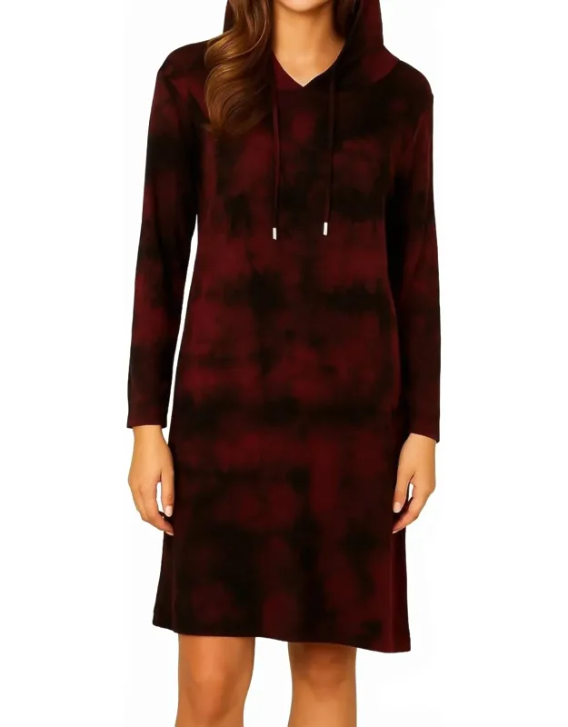 Marble Wash Hooded Dress