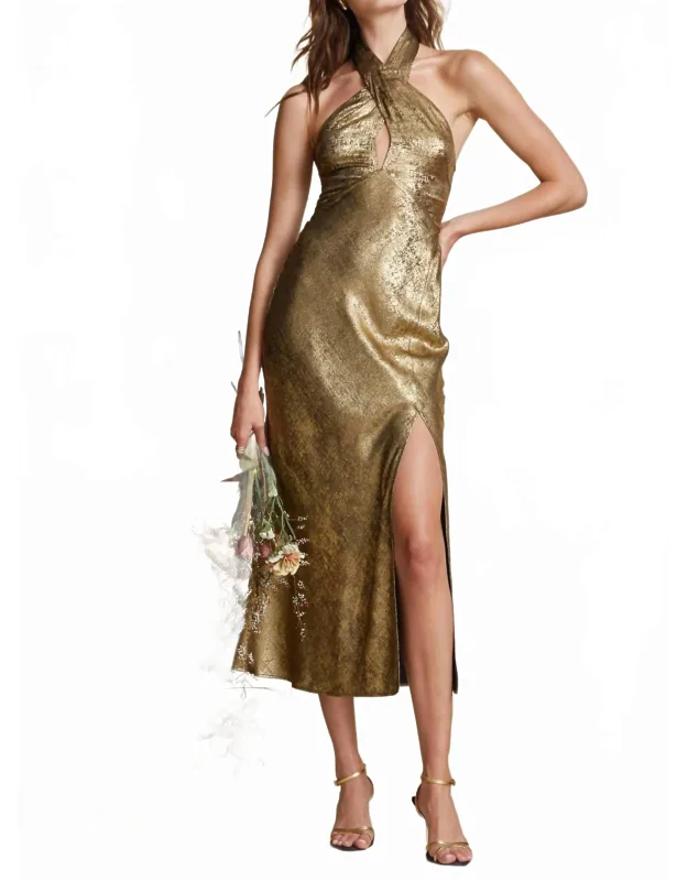 Halter Neck Midi Dress