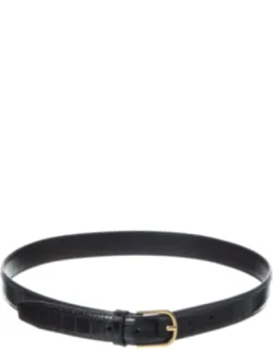 Croc-embossed Leather Belt