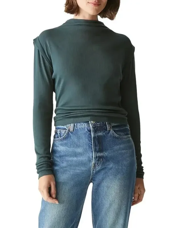 Denise Top Slim Fit Long Sleeve Mock Neck