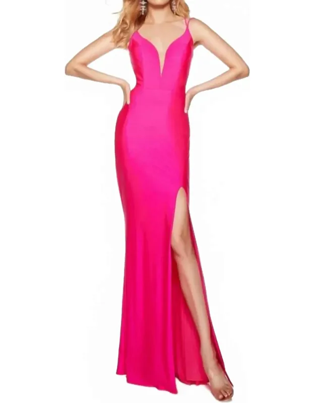 Strappy Back Plunging Dress