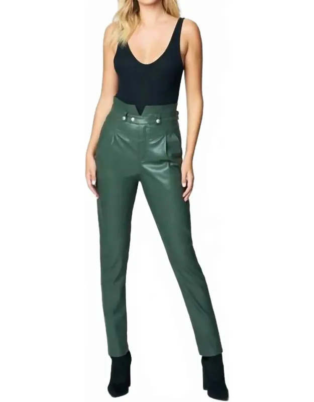High Waisted Faux Leather Pants