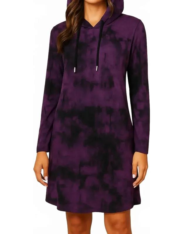 Marble Wash Hooded Dress